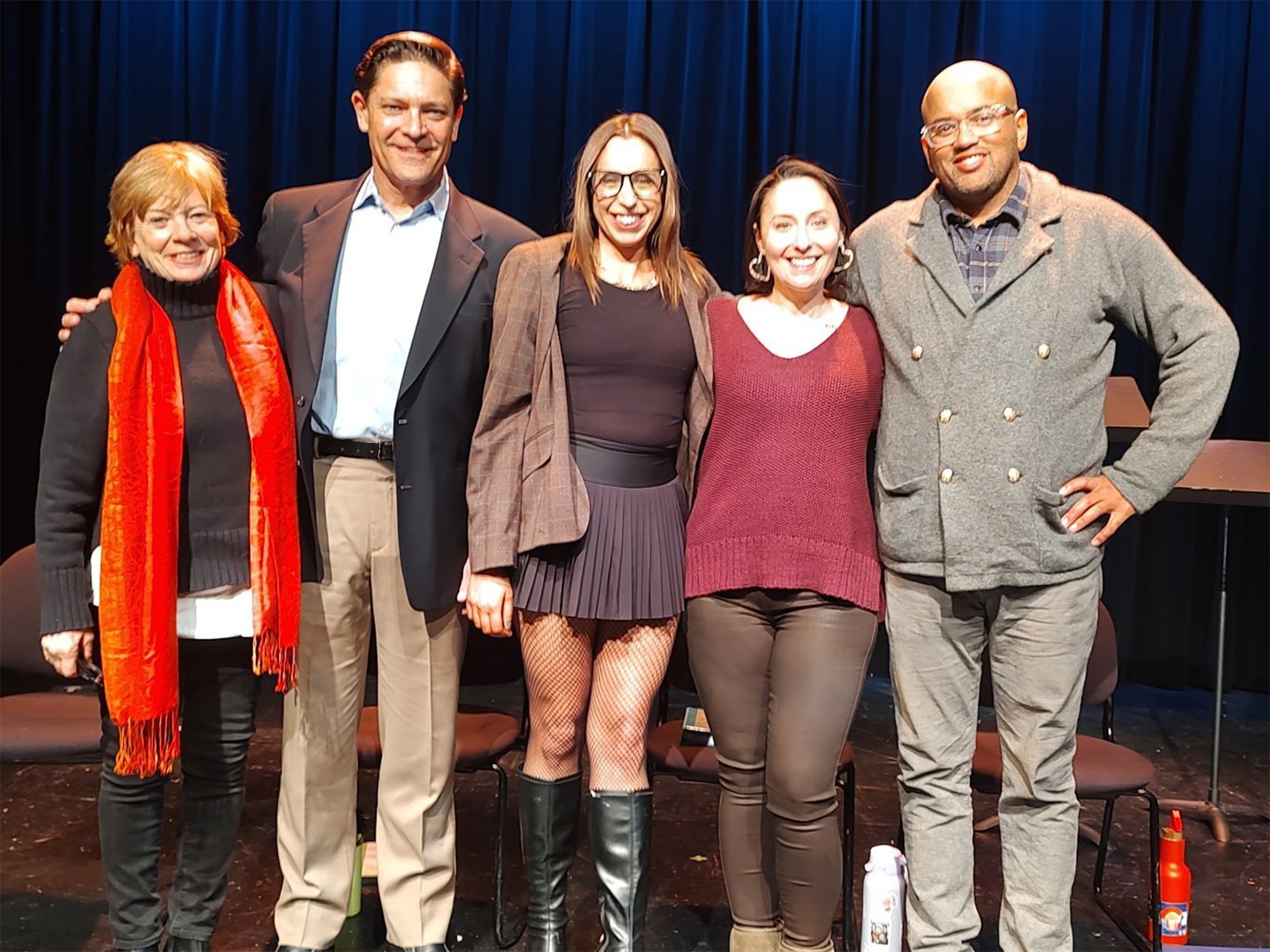 Dolores cast with writer Morgan Walsh, Mircea Oprea, Julia Whalen, Cassandra Trascik and Gerald-DeLisser 11/30/25
