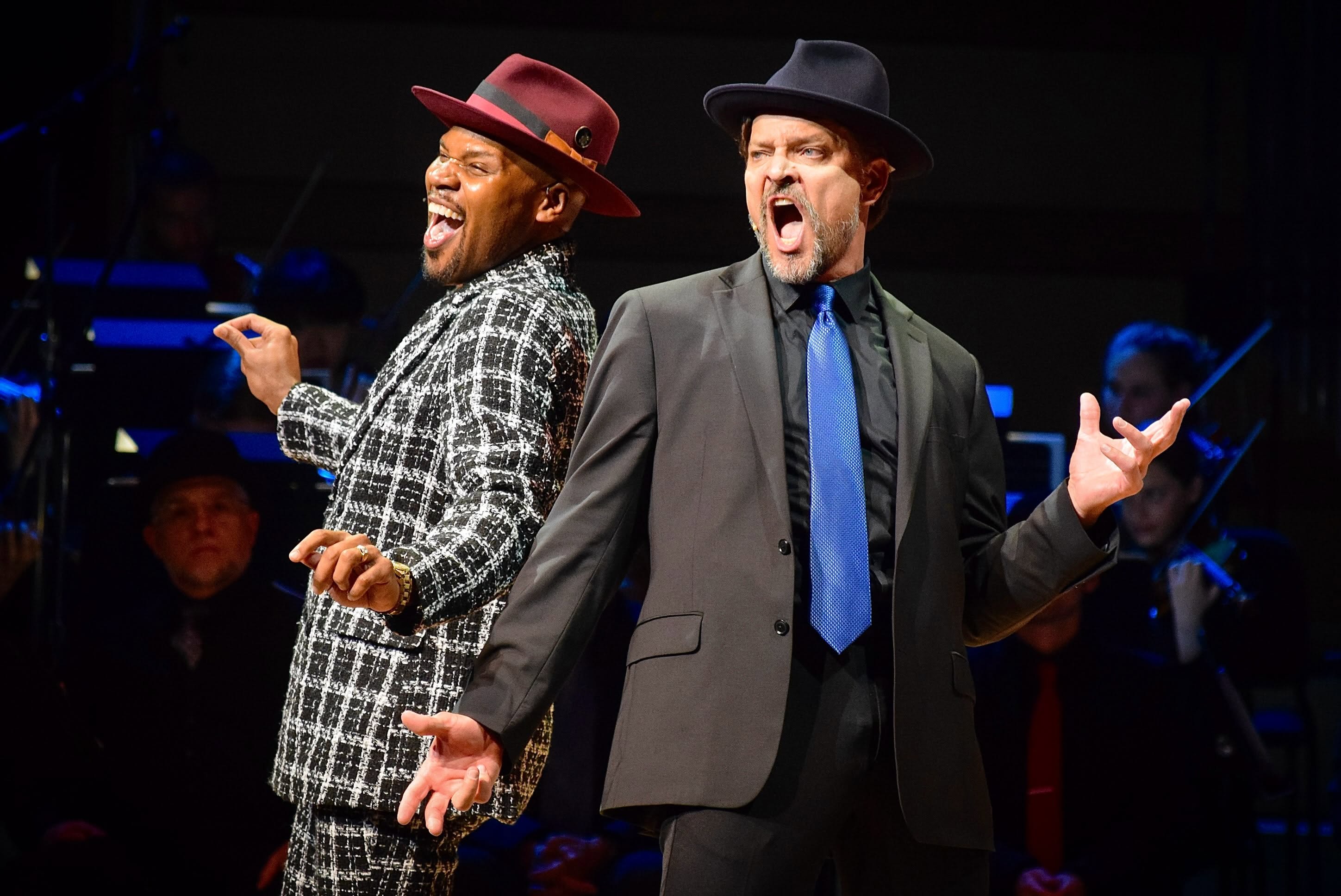 Mircea Oprea performing with Michael James Scott in the Theatre Aspen and Aspen Music Festival co-production of Guys and Dolls as Benny Southstreet in Aspen CO