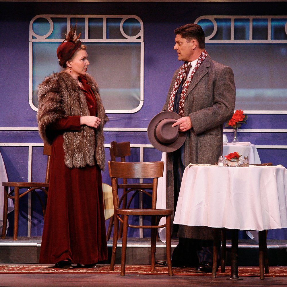 Mircea Oprea and Leesa Beck in Murder on the Orient Express at the Garvin Theater in Santa Barbara, CA. Photo 01 by Pam Lasker