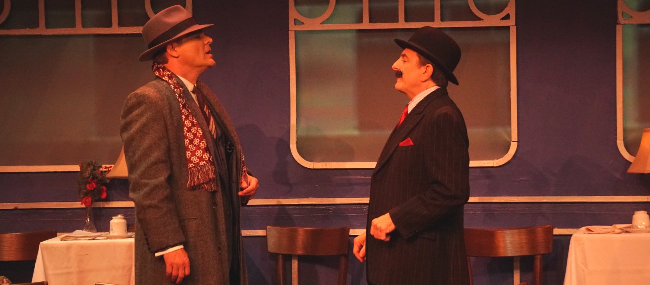 Mircea Oprea playing Samuel Ratchett in the Garvin Theatre production of Murder on the Orient Express